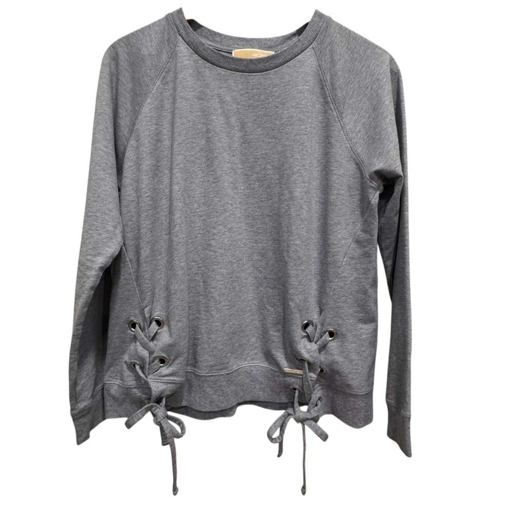 Michael by Michael Kors Womanโs Long-Sleeve Pullover Lace-Up Side Tie